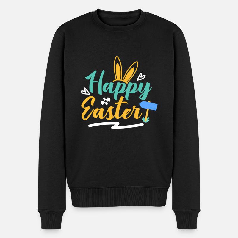 Happy Easter - Männer Premium Bio Pullover - Schwarz