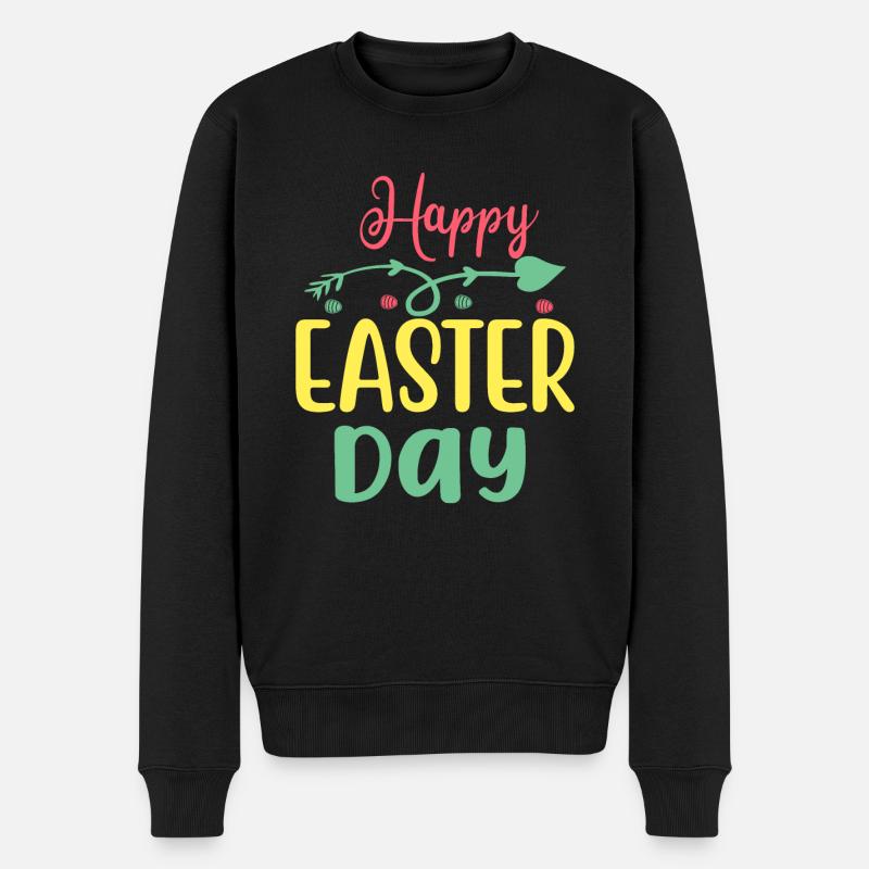 Happy Easter Day - Männer Premium Bio Pullover - Schwarz