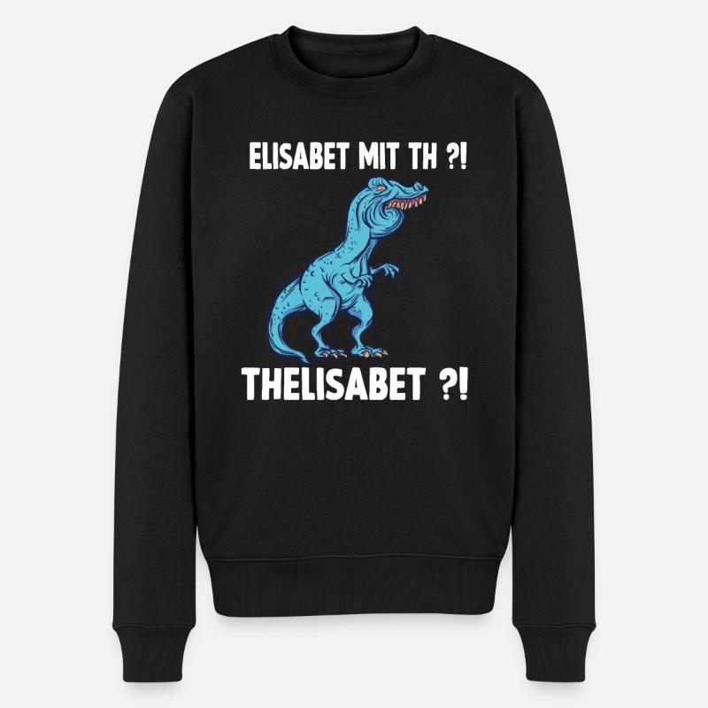 Elisabeth Namen Shirt lustiges Trex Meme Überbiss - Männer Premium Bio Pullover - Schwarz