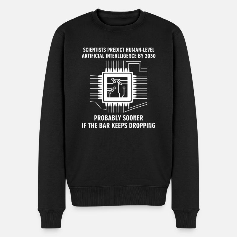 Blague sur l’intelligence artificielle - Pull Premium bio Homme - noir