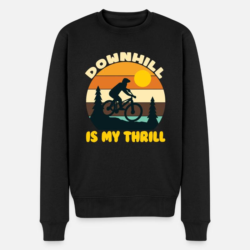 Mountainbike - Männer Premium Bio Pullover - Schwarz