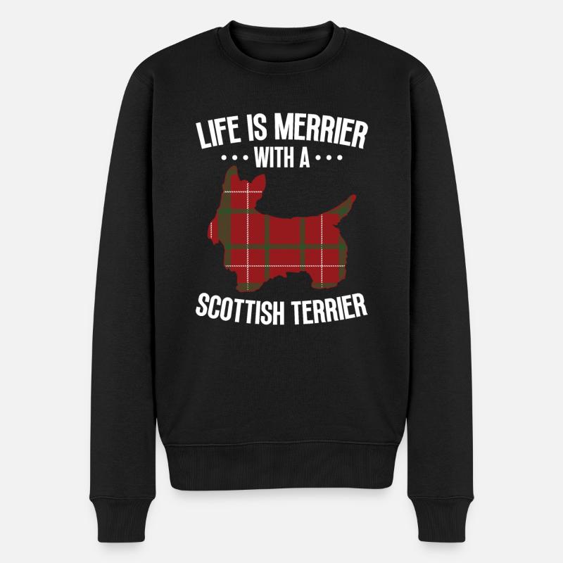 Terrier écossais Scottie Chien - Pull Premium bio Homme - noir