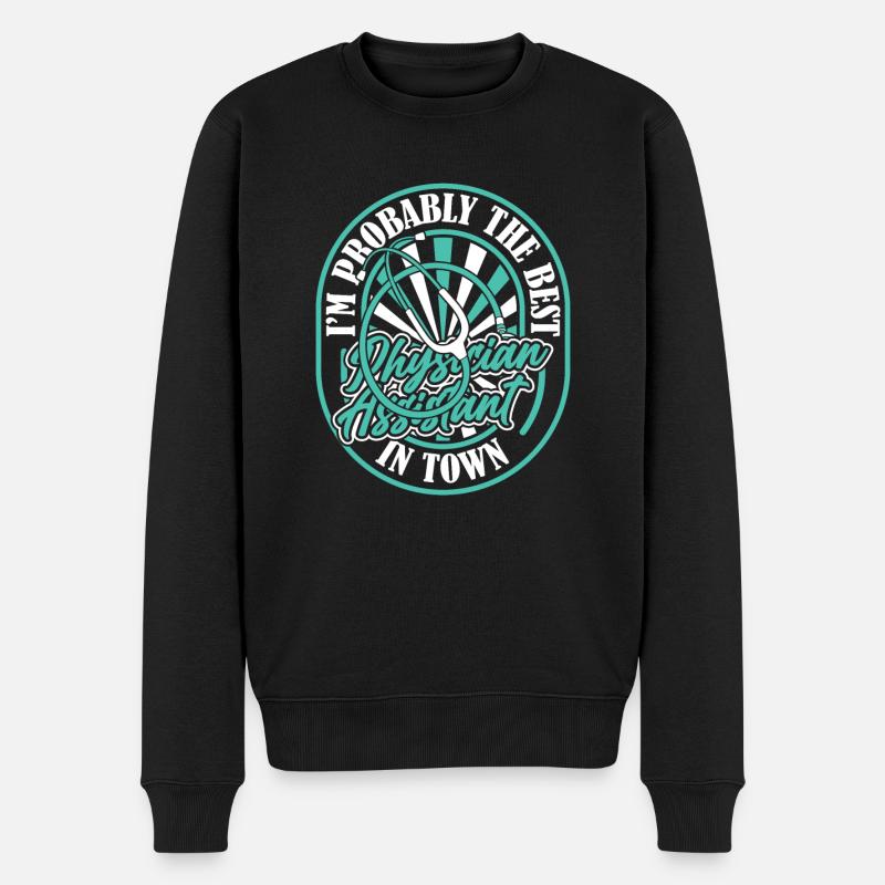 Arzthelferin Am Besten - Männer Premium Bio Pullover - Schwarz