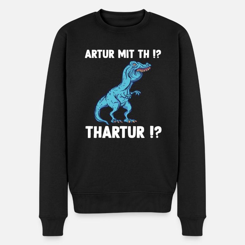 Arthur Meme T-Rex Dinosaurier Artur Namens - Männer Premium Bio Pullover - Schwarz