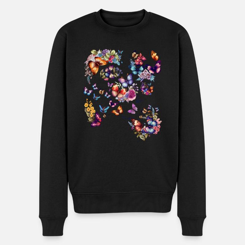 Papillons Schmetterlinge Trendy Statement Design - Pull Premium bio Homme - noir