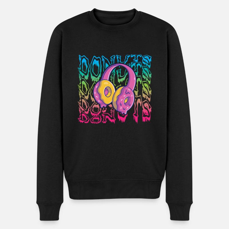 Donuts - Männer Premium Bio Pullover - Schwarz