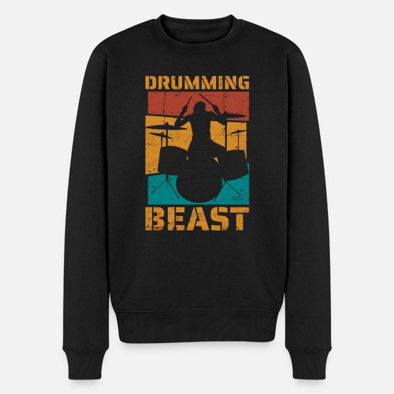 Drumming Beast Funny - Pull Premium bio Homme - noir