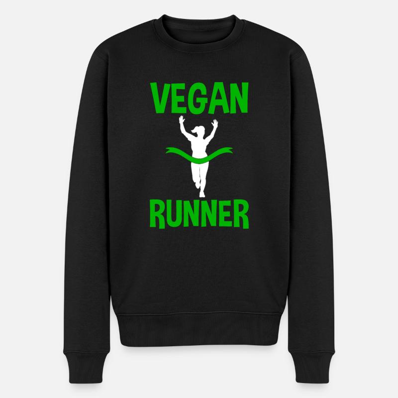 Vegan Runner 4 - Männer Premium Bio Pullover - Schwarz
