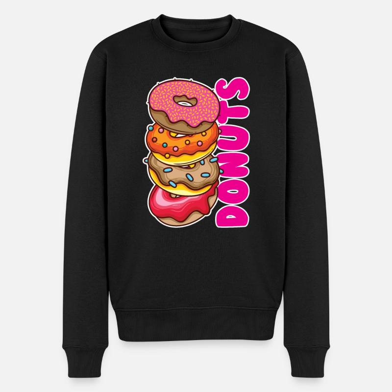 Donuts - Männer Premium Bio Pullover - Schwarz