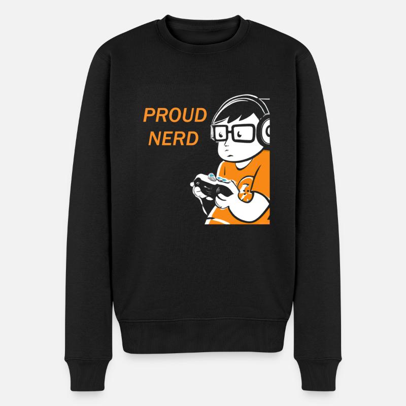 Zocken Streber Nerd - Männer Premium Bio Pullover - Schwarz