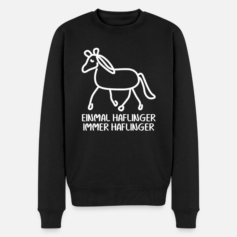 Haflinger Reiter Reiten Haflingers - Männer Premium Bio Pullover - Schwarz