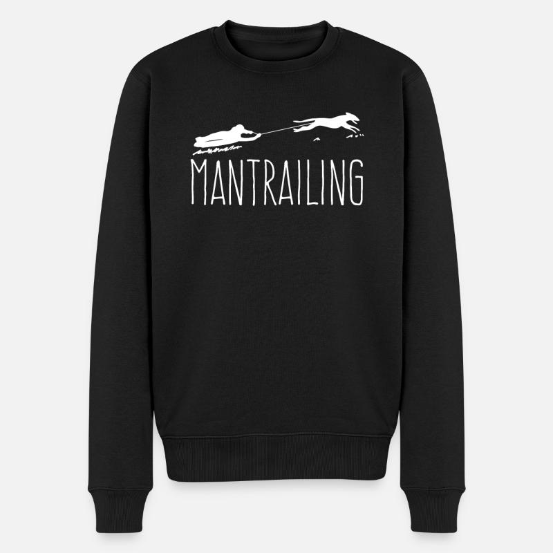 Mantrailing lustig Mantrailer - Männer Premium Bio Pullover - Schwarz