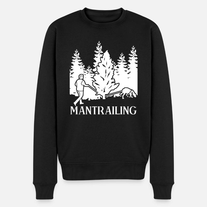 Mantrailing Mantrailer Hunde Wald Hund - Männer Premium Bio Pullover - Schwarz