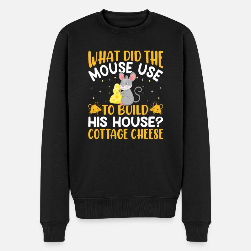Ratte Maus Nagetiere - Männer Premium Bio Pullover - Schwarz