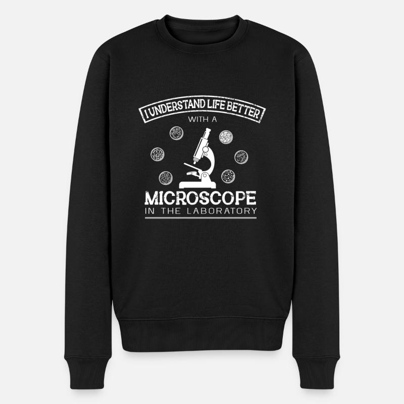 Biologie Lehrer Motiv Naturwissenschaft - Männer Premium Bio Pullover - Schwarz