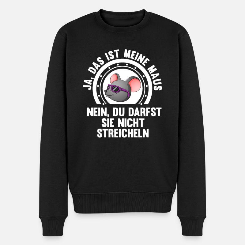 Ja das ist meine Maus - Männer Premium Bio Pullover - Schwarz