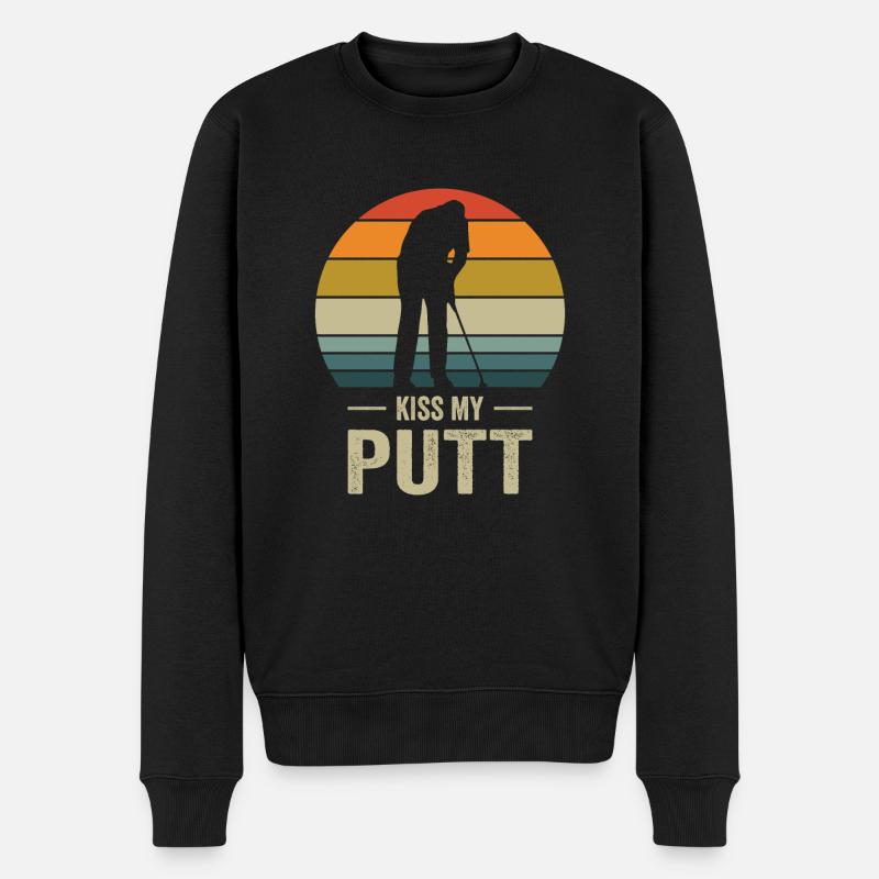 Golfspieler Golfplatz Golfer - Männer Premium Bio Pullover - Schwarz