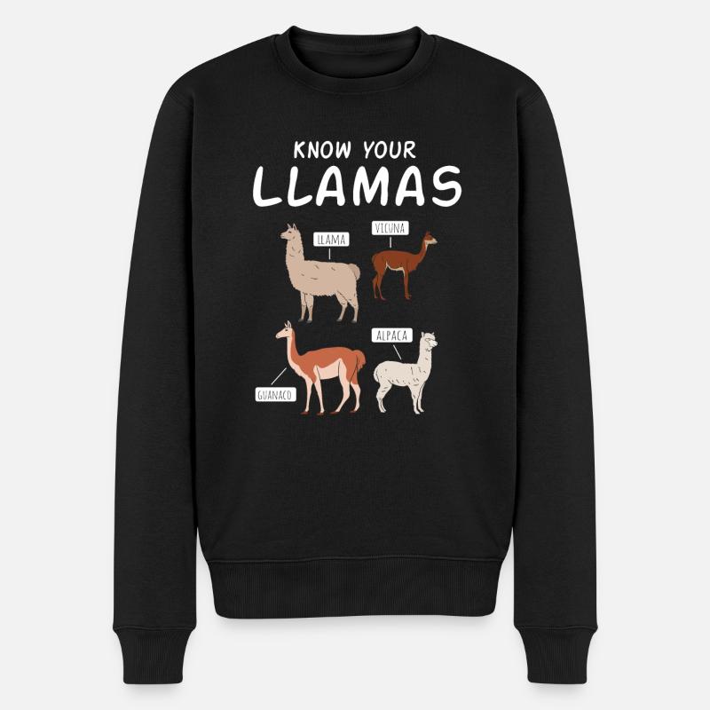 Alpaka & Lama Arten Peru Südamerika Souvenir - Männer Premium Bio Pullover - Schwarz