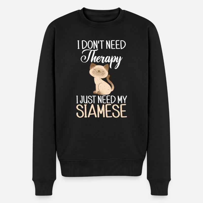 Siamesische Katze Geschenke - Männer Premium Bio Pullover - Schwarz