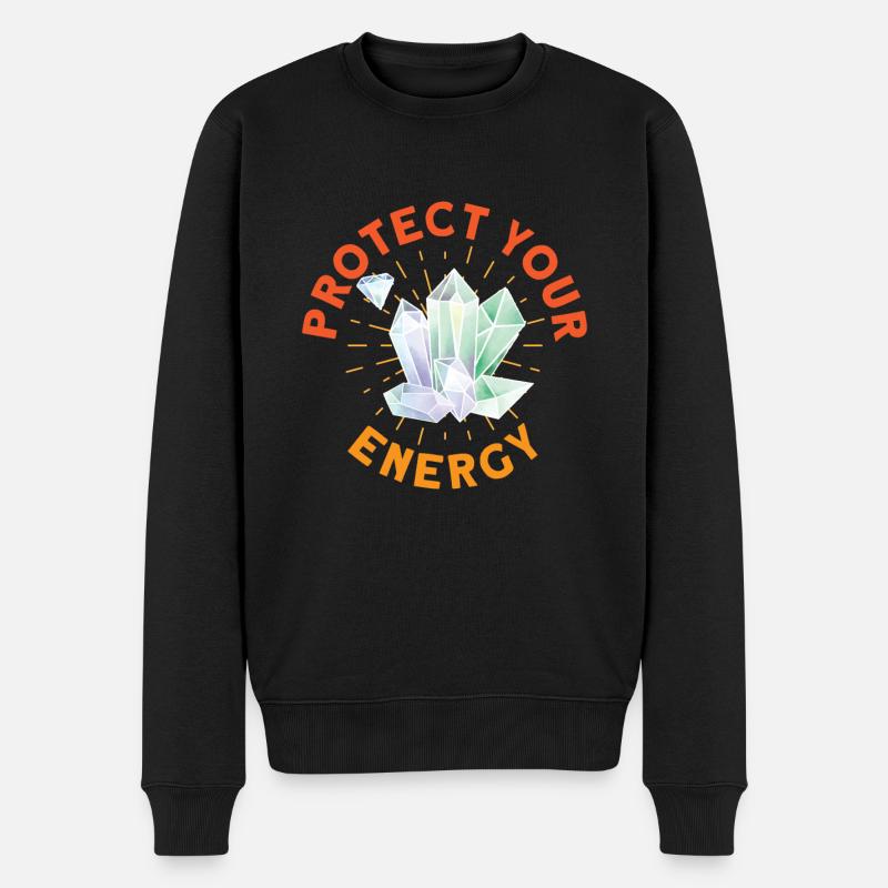Schützen Sie Ihre Energie - Männer Premium Bio Pullover - Schwarz