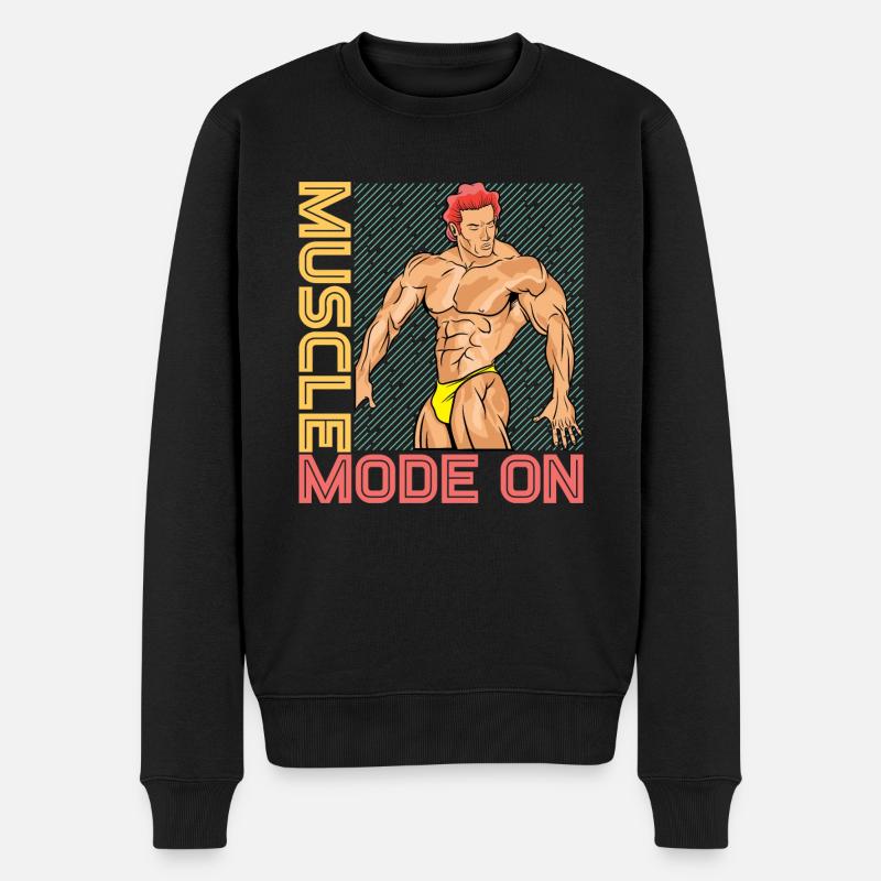 Muskelbetrieb Ein - Männer Premium Bio Pullover - Schwarz