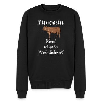 Limousin Rind I Frankreich Rinderzucht für - Männer Premium Bio Pullover - Schwarz - Vorne - Nico (187cm)