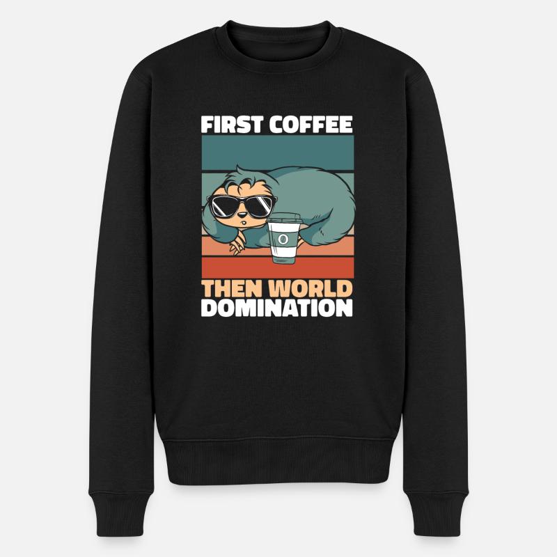 Café paresseux - Pull Premium bio Homme - noir