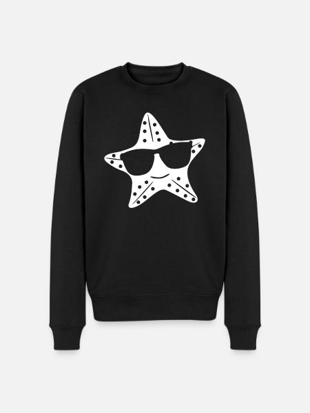 Starfish with sunglasses - Men's Premium Organic Jumper - black