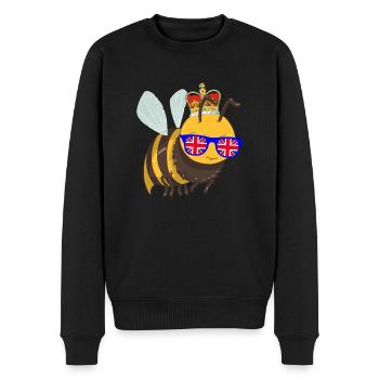 Bee Queen Queen Elizabeth II Sunglasses - Men's Premium Organic Jumper - black - Front - Nico (187cm)