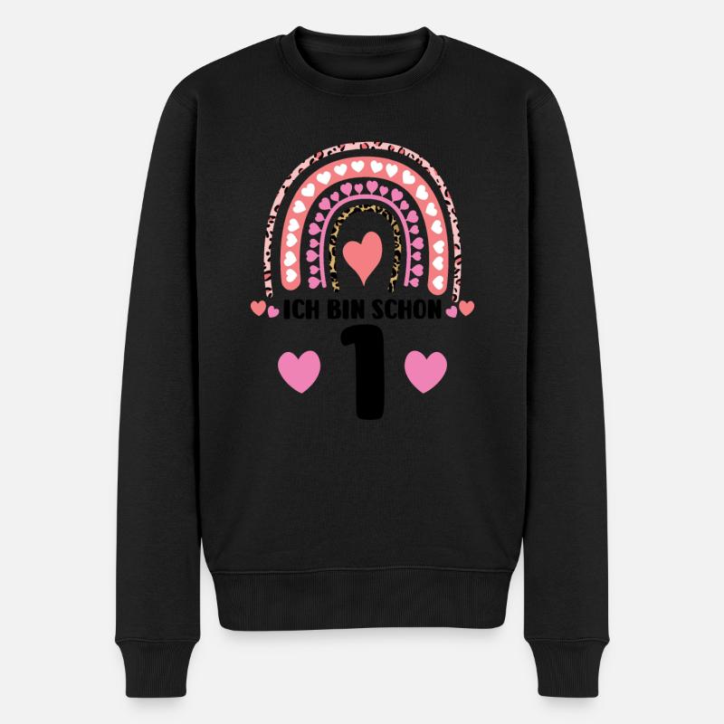 1.Geburtstag Regenbogen Geburtstagsfeier Geschenk - Männer Premium Bio Pullover - Schwarz