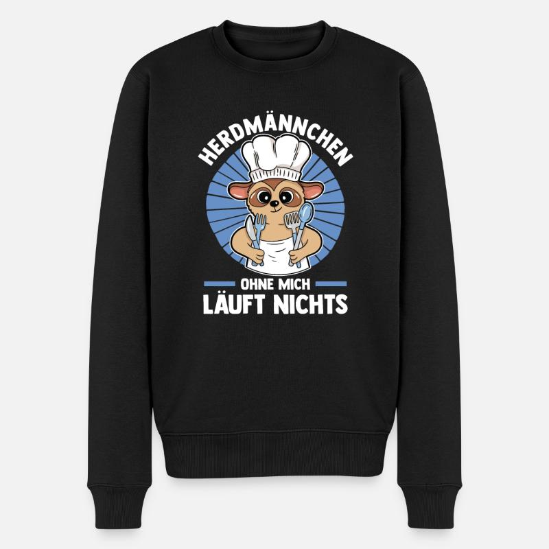 Erdmännchen Herdmännchen - Männer Premium Bio Pullover - Schwarz