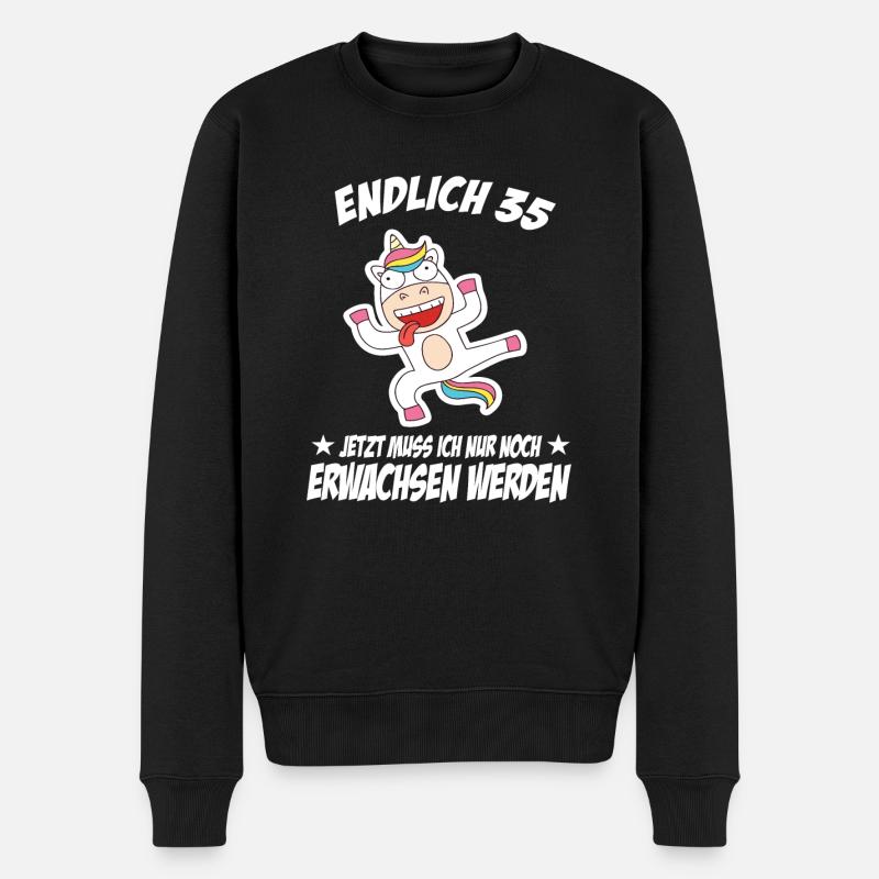 35 Geburtstag Positive Sprüche Zum 35 geburtstag - Männer Premium Bio Pullover - Schwarz