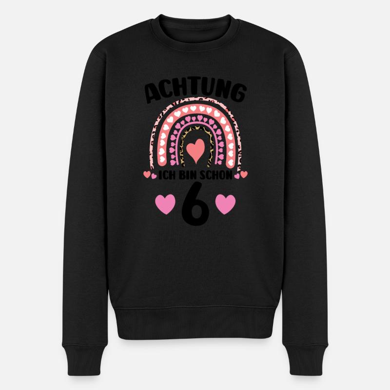 6.Geburtstag Regenbogen geburtstag Geschenk - Männer Premium Bio Pullover - Schwarz