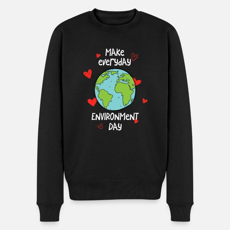 Make everyday environment day - Männer Premium Bio Pullover - Schwarz