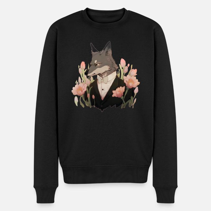Gentleman Wolf - Pull Premium bio Homme - noir