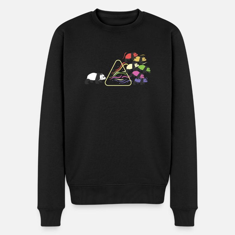 Prisma Panda Licht Dreieckes Lichtspektrum - Männer Premium Bio Pullover - Schwarz