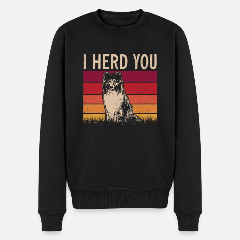 Langhaarcollie Rough Collie Hund - Männer Premium Bio Pullover - Schwarz
