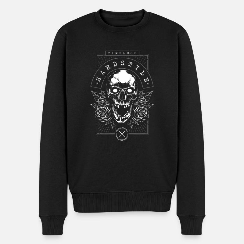 Timeless Hardstyle Musik Techno Liebe - Männer Premium Bio Pullover - Schwarz