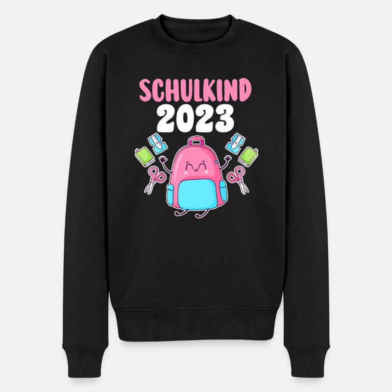 Schulkind 2023 Schulbeginn Einschulung - Männer Premium Bio Pullover - Schwarz
