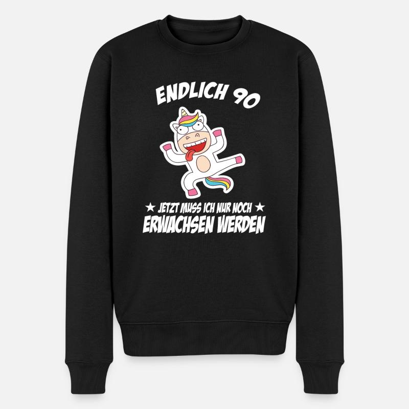 90 Geburtstag Positive Sprüche Zum 90 geburtstag - Männer Premium Bio Pullover - Schwarz