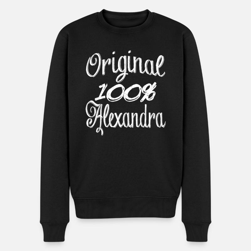 Original 100% Alexandra - Männer Premium Bio Pullover - Schwarz