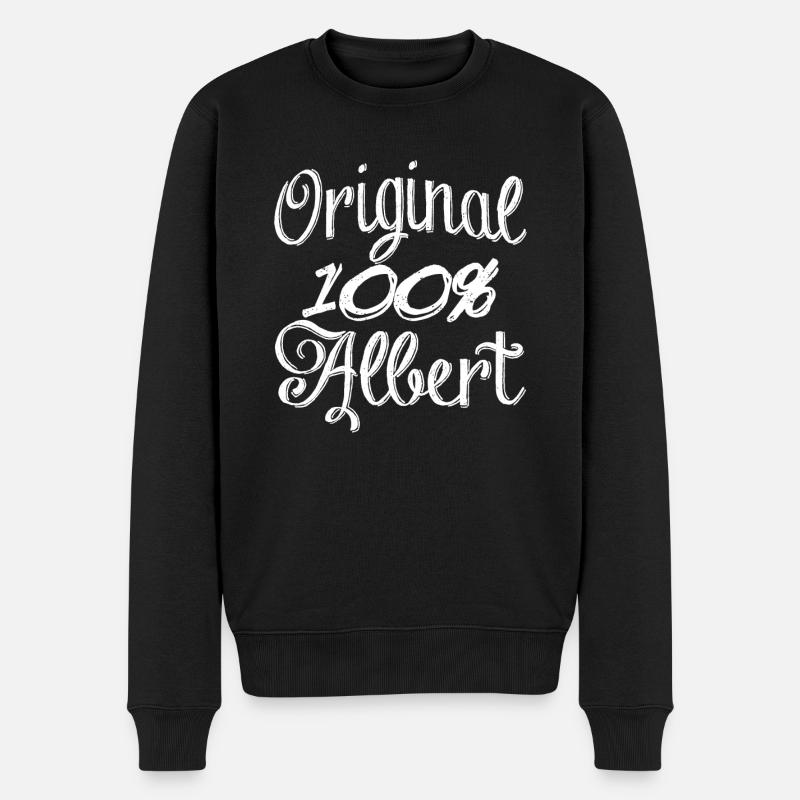 Original 100% Albert - Männer Premium Bio Pullover - Schwarz