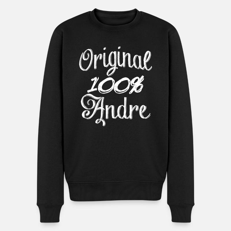 Original 100% Andre - Männer Premium Bio Pullover - Schwarz