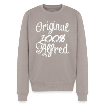 Original 100% Alfred - Männer Premium Bio Pullover - Taupe - Vorne - Nico (187cm)