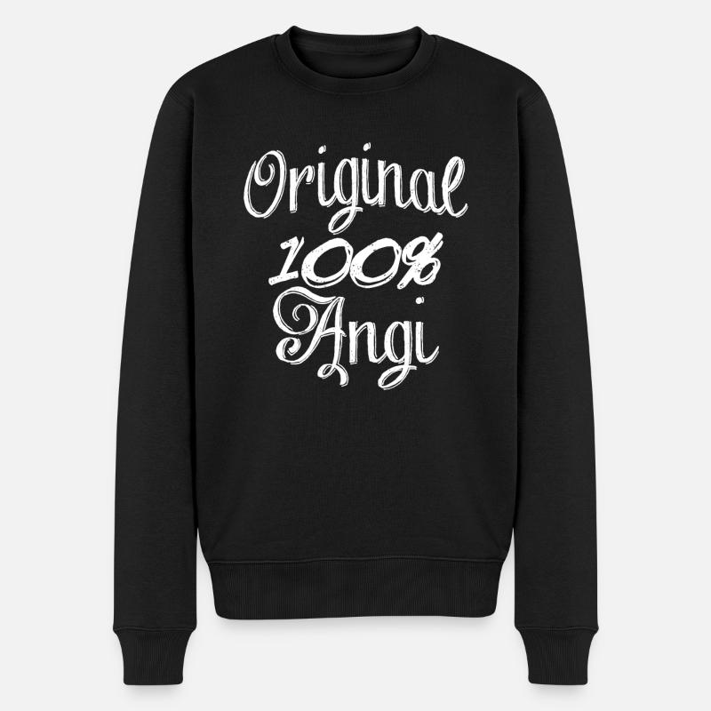 Original 100% Angi - Männer Premium Bio Pullover - Schwarz