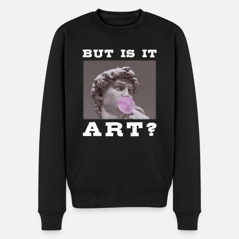 Kunstliebhaber Aber ist es Kunst? Künstler - Männer Premium Bio Pullover - Schwarz