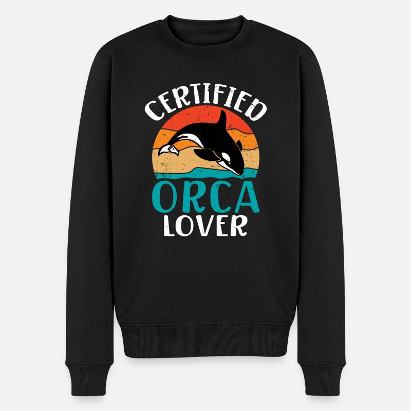 Orca Wal Geschenke - Männer Premium Bio Pullover - Schwarz