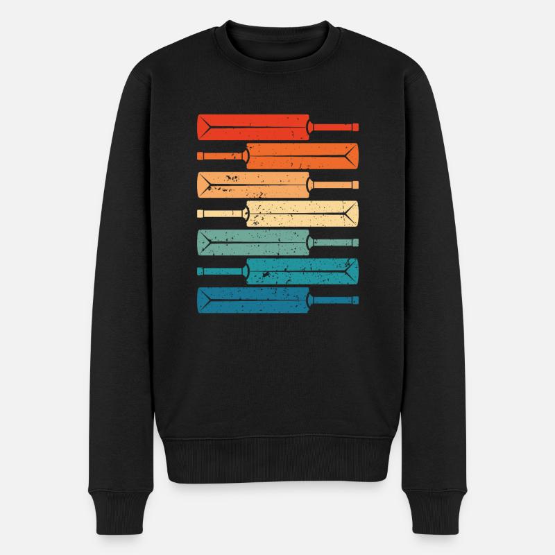 Bunte Cricketschläger - Männer Premium Bio Pullover - Schwarz