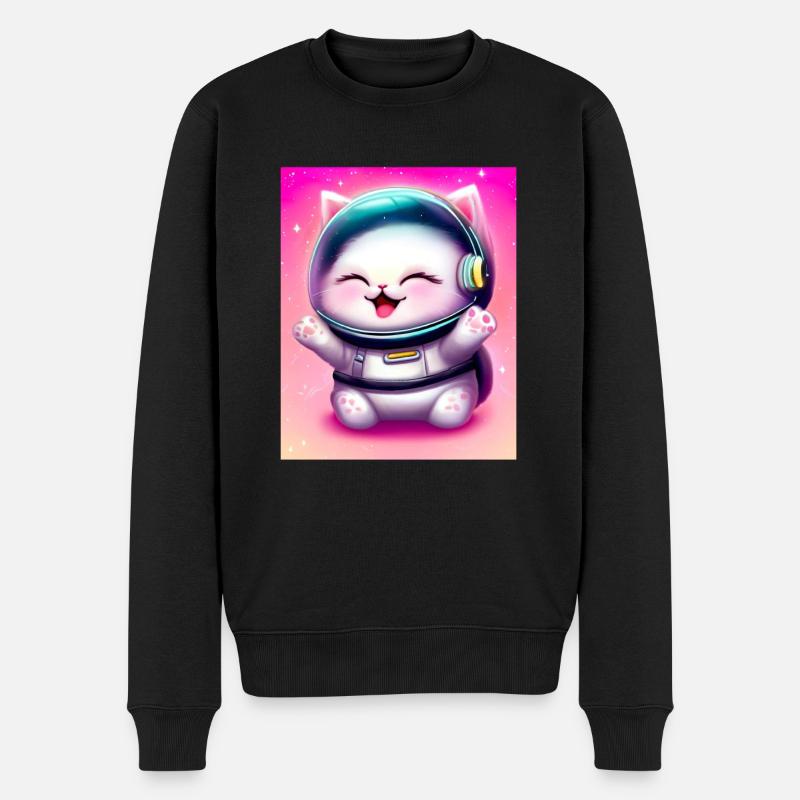 ASTRONOUT - Männer Premium Bio Pullover - Schwarz