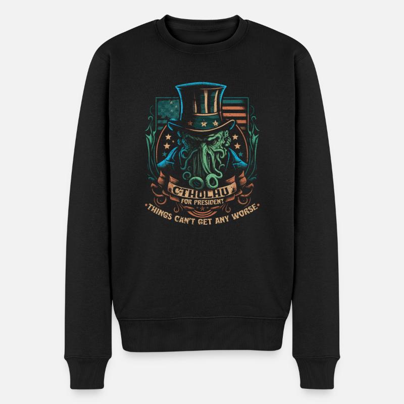 Cthulhu For President, Election 2024 Cosmic Horror - Männer Premium Bio Pullover - Schwarz